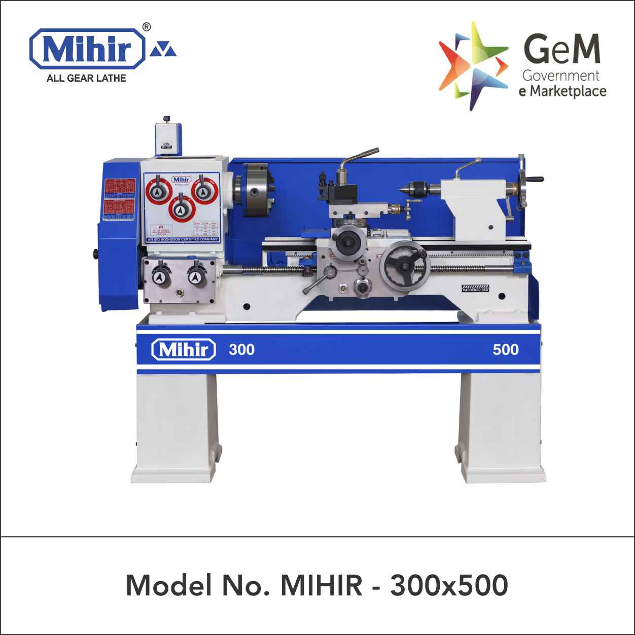 GEM-300 x 500 (ALL GEAR LATHE) - Lathe Machine - Lathe Machines  Manufacturers - Lathe Machine Price