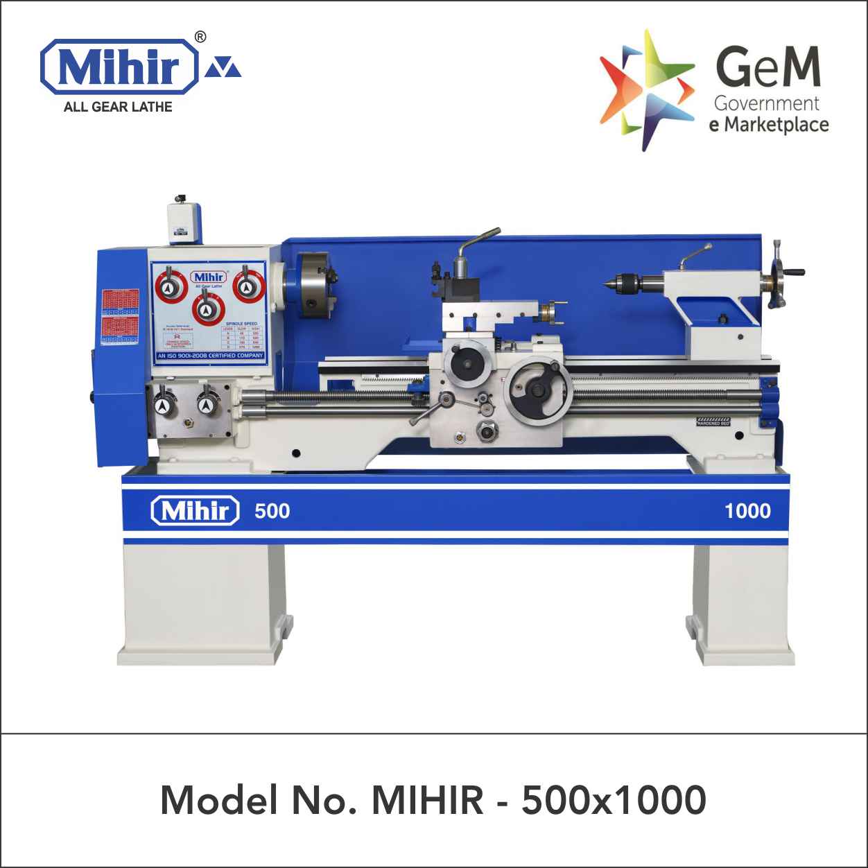 GEM Mihir - 500 X 1000 - Lathe Machine - Lathe Machines Manufacturers -  Lathe Machine Price